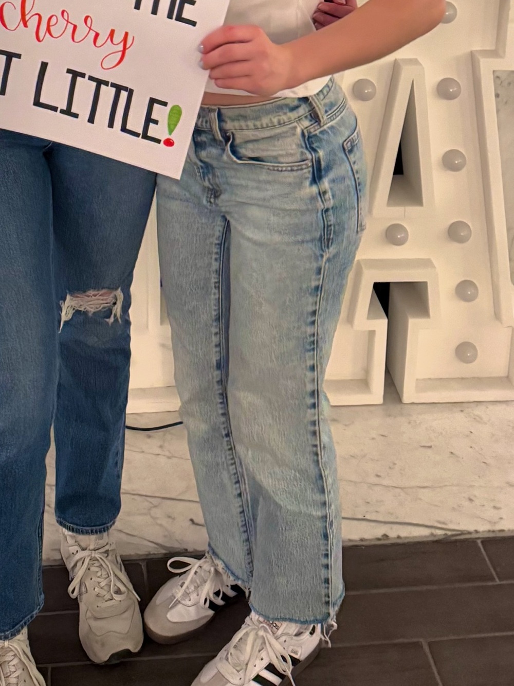 PacSun Light Blue Straight Leg Jeans with Raw Hem